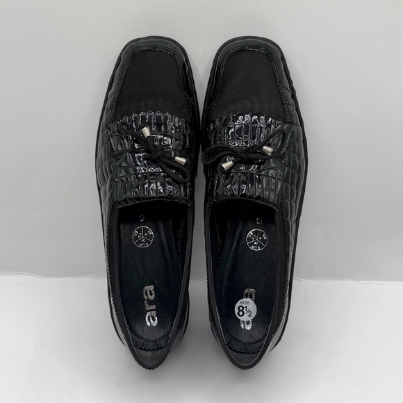 Ara Rachel Women's Loafers: Black Faux Croc Patterned - Size 8.5 US - Picture 3 of 8